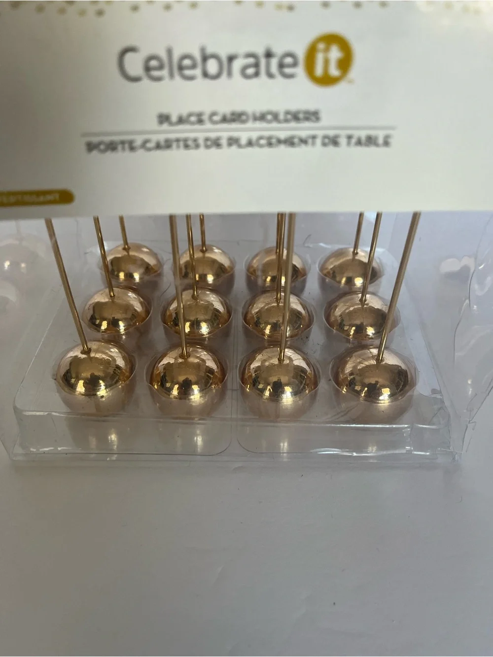 Celebrate It Metallic Gold Spiral Place Card Holders - 12 Pack